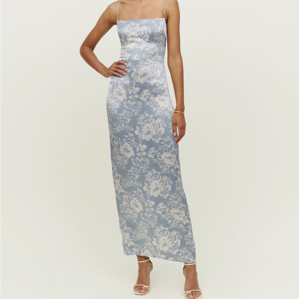 Reformation Frankie Silk Dress — Porcelain